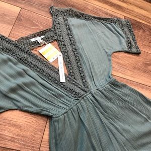 Teal Deep-V Romper